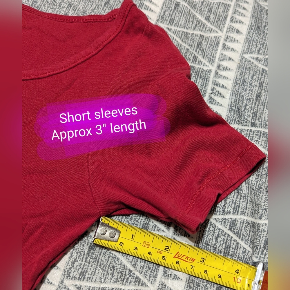 Smart Set ladies Xsmall T shirt, reddish colour, stretchy fabric, EUC - Picture 9 of 12